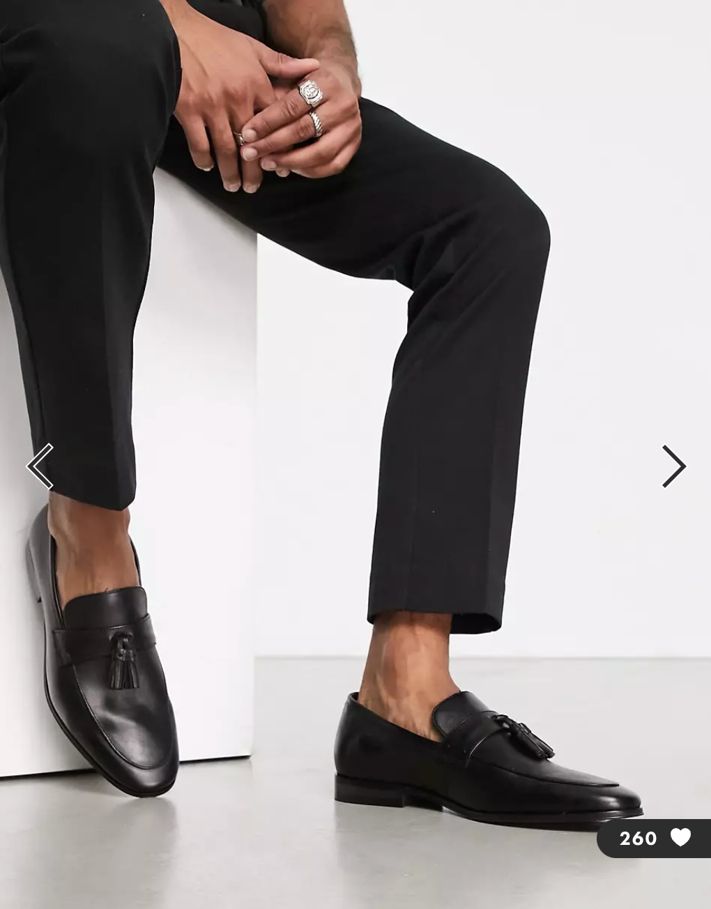 London tassel front loafer in black